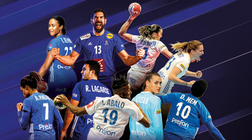 Partenariat Préfon Handball : joueurs et joueuses de l'équipe de France 