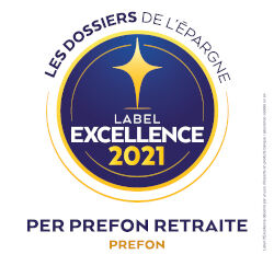 Logo Label Excellence 2021 pour PER Préfon-Retraite 