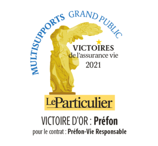 Logo Victoire d'Or de l'assurance-vie 2021 multisupports grand public